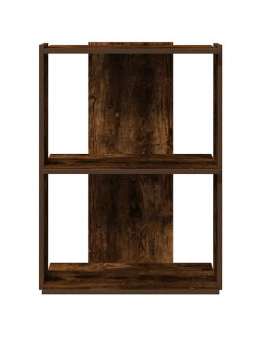 Libreria a 3 Ripiani Rovere Fumo 60x30x80 cm Legno Multistrato