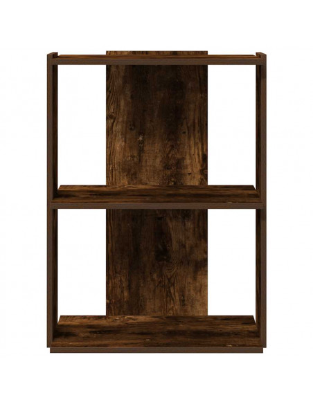 Libreria a 3 Ripiani Rovere Fumo 60x30x80 cm Legno Multistrato