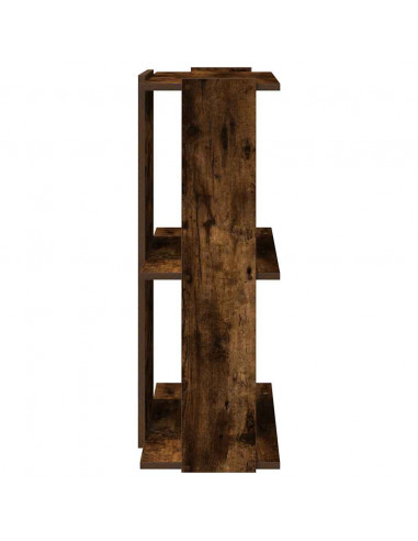 Libreria a 3 Ripiani Rovere Fumo 60x30x80 cm Legno Multistrato
