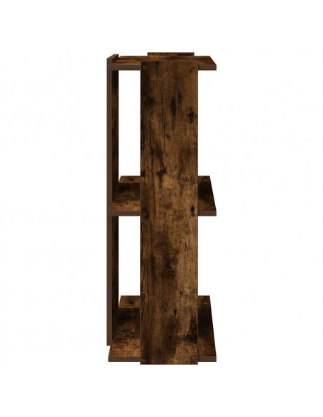Libreria a 3 Ripiani Rovere Fumo 60x30x80 cm Legno Multistrato