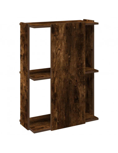 Libreria a 3 Ripiani Rovere Fumo 60x30x80 cm Legno Multistrato