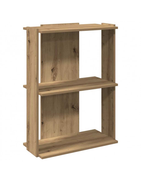 Libreria a 3 Ripiani Rovere 60x30x80 cm Legno Multistrato