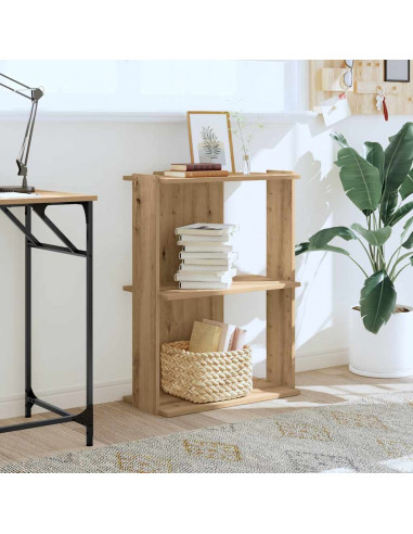 Libreria a 3 Ripiani Rovere 60x30x80 cm Legno Multistrato