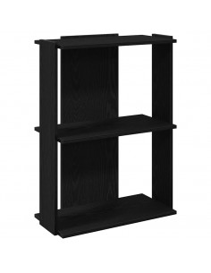 Libreria a 3 Ripiani Nera 60x30x80 cm in Legno Multistrato