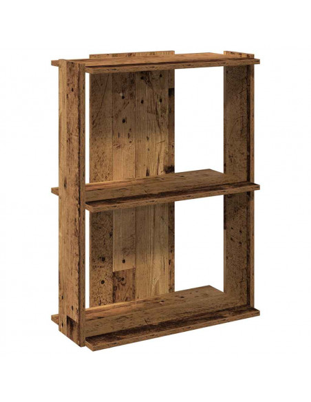 Libreria a 3 Ripiani Legno Antico 60x30x80 cm Legno Multistrato