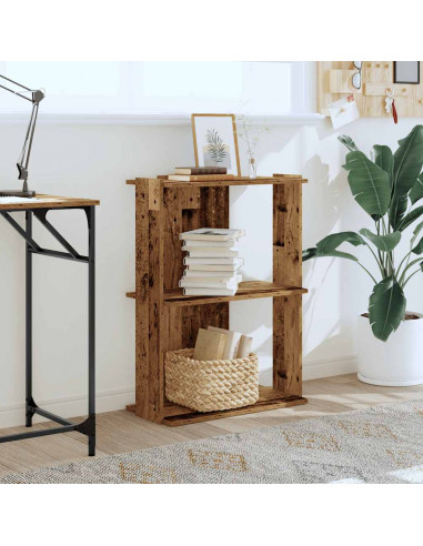 Libreria a 3 Ripiani Legno Antico 60x30x80 cm Legno Multistrato