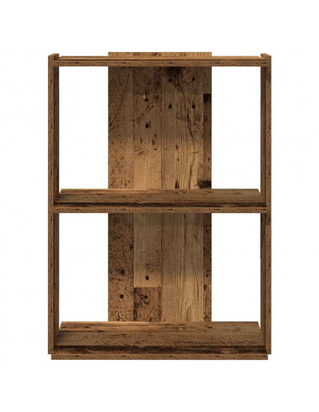 Libreria a 3 Ripiani Legno Antico 60x30x80 cm Legno Multistrato