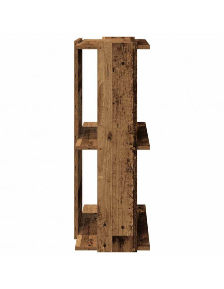 Libreria a 3 Ripiani Legno Antico 60x30x80 cm Legno Multistrato