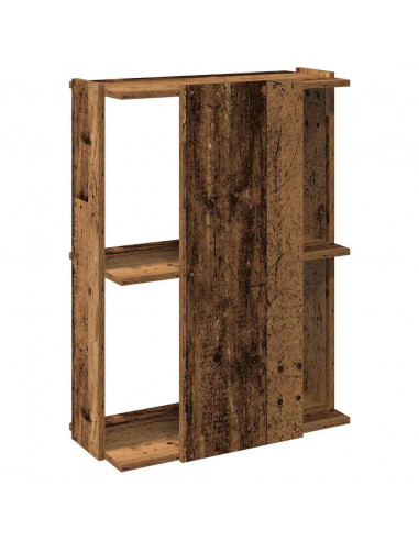 Libreria a 3 Ripiani Legno Antico 60x30x80 cm Legno Multistrato