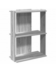 Libreria a 3 Ripiani Grigio Sonoma 60x30x80cm Legno Multistrato