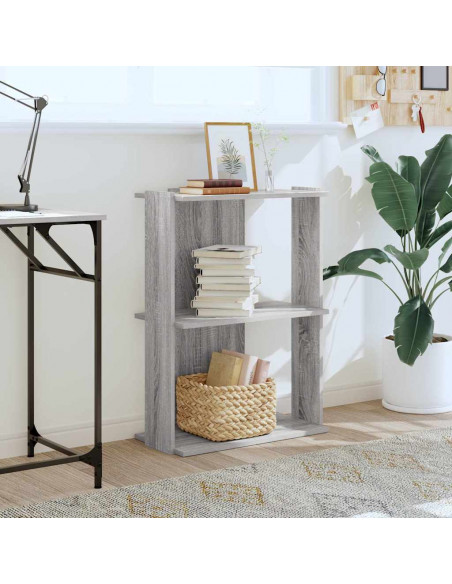 Libreria a 3 Ripiani Grigio Sonoma 60x30x80cm Legno Multistrato