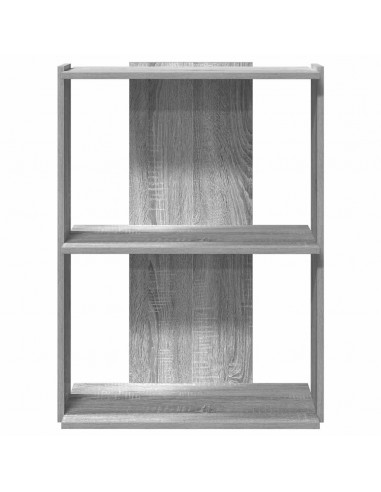 Libreria a 3 Ripiani Grigio Sonoma 60x30x80cm Legno Multistrato