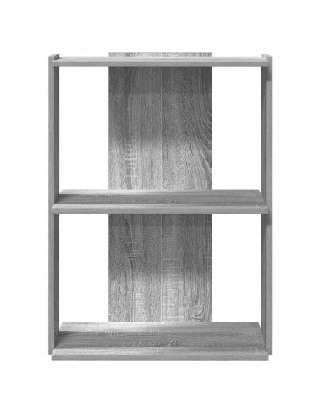 Libreria a 3 Ripiani Grigio Sonoma 60x30x80cm Legno Multistrato