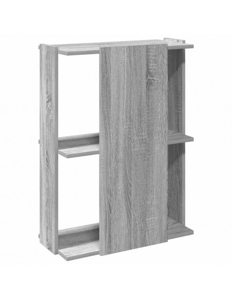 Libreria a 3 Ripiani Grigio Sonoma 60x30x80cm Legno Multistrato