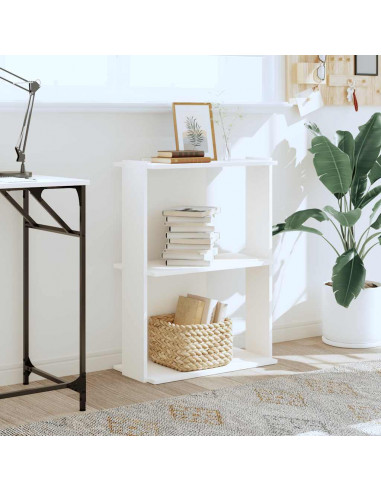 Libreria a 3 Ripiani Bianca 60x30x80 cm in Legno Multistrato