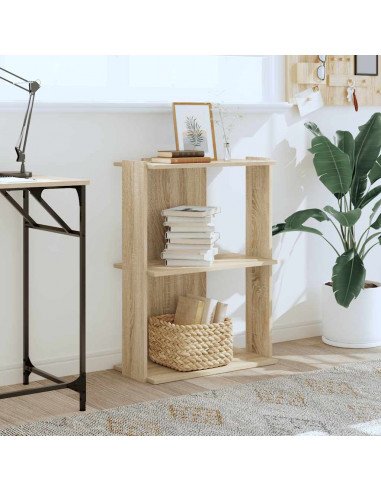 Libreria 3 Ripiani Rovere Sonoma 60x30x80 cm Legno Multistrato