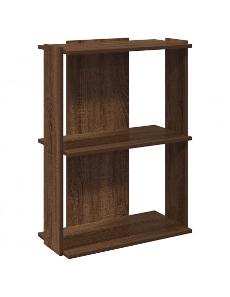 Libreria 3 Ripiani Rovere Marrone 60x30x80 cm Legno Multistrato
