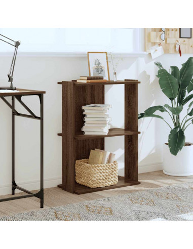 Libreria 3 Ripiani Rovere Marrone 60x30x80 cm Legno Multistrato