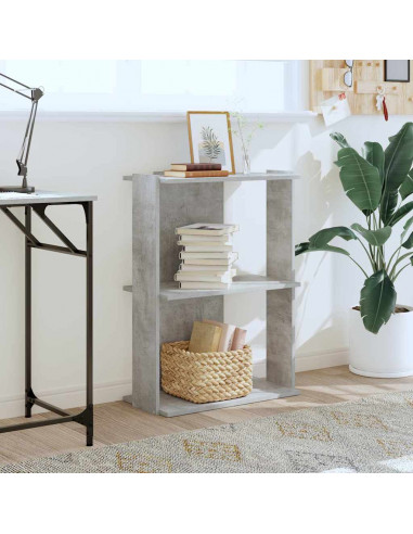 Libreria 3 Ripiani Grigio Cemento 60x30x80 cm Multistrato