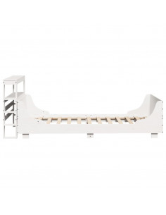 Letto senza Materasso Bianco 90x190 cm in Legno Massello Pino