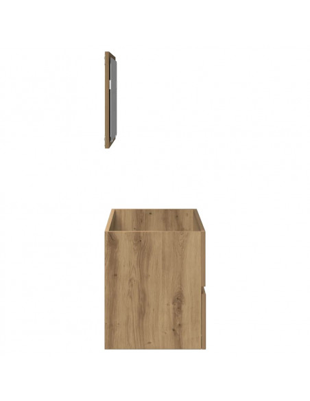 Mobile da Bagno con Specchio Rovere Artigianale Truciolato