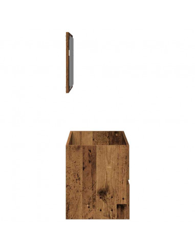 Mobile da Bagno con Specchio in Legno Antico Legno Multistrato