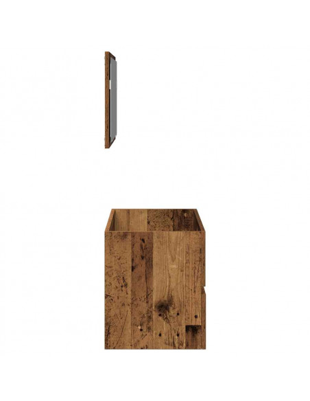 Mobile da Bagno con Specchio in Legno Antico Legno Multistrato