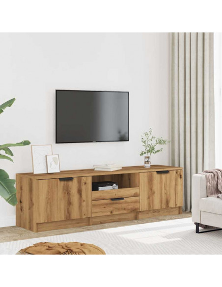 Mobile Porta TV Rovere Artigianale 140x35x40 cm in Truciolato