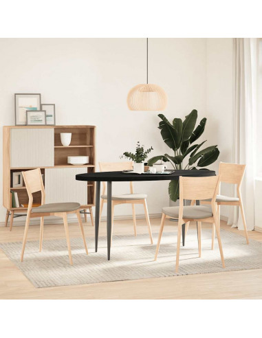 Piano Tavolo Marrone Scuro 140x60x4 cm in Rovere Massello Ovale