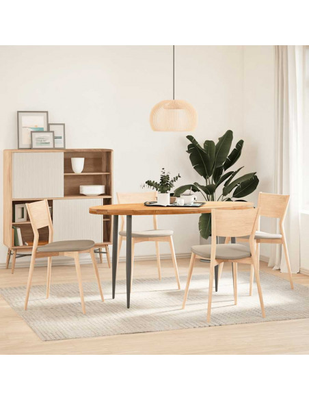 Piano Tavolo Marrone Chiaro 140x60x4cm in Rovere Massello Ovale