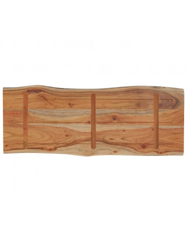 Piano Tavolo 90x40x2,5 cm Rettangolare Legno Acacia Bordi Vivi