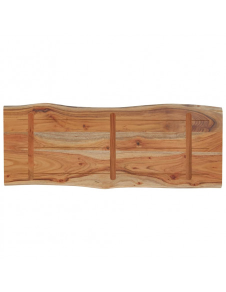 Piano Tavolo 90x40x2,5 cm Rettangolare Legno Acacia Bordi Vivi