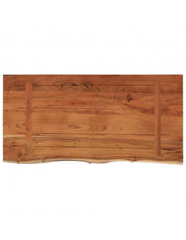Piano Tavolo 80x40x3,8 cm Rettangolare Legno Acacia Bordi Vivi