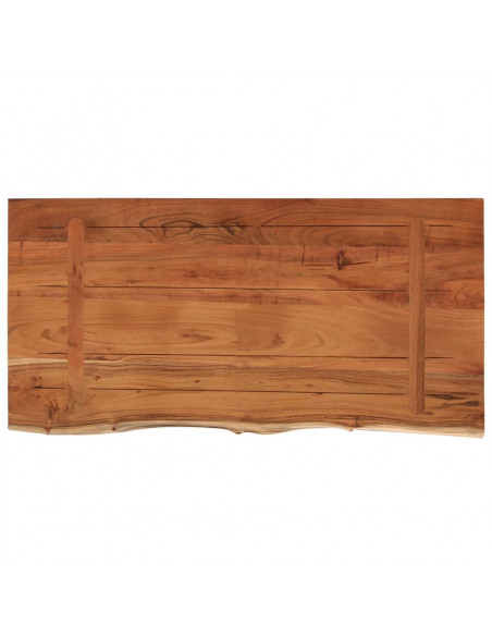 Piano Tavolo 80x40x3,8 cm Rettangolare Legno Acacia Bordi Vivi