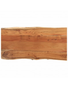 Piano Tavolo 80x40x2,5 cm Rettangolare Legno Acacia Bordi Vivi 2