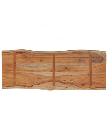 Piano Tavolo 80x40x2,5 cm Rettangolare Legno Acacia Bordi Vivi