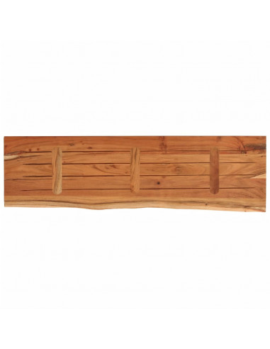 Piano Tavolo 140x40x3,8 cm Rettangolare Legno Acacia Bordi Vivi