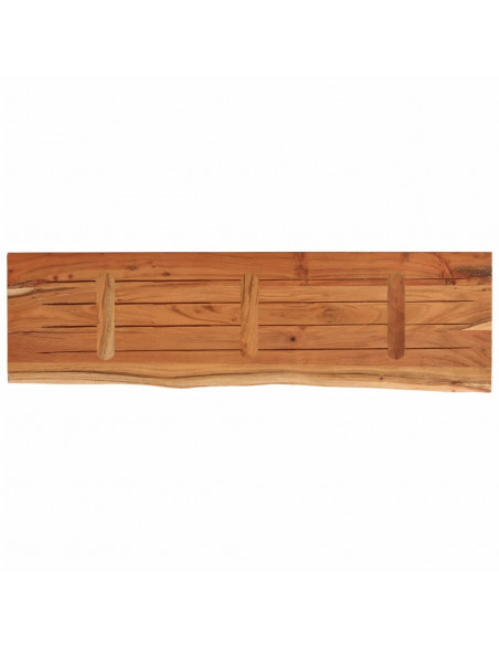 Piano Tavolo 140x40x3,8 cm Rettangolare Legno Acacia Bordi Vivi
