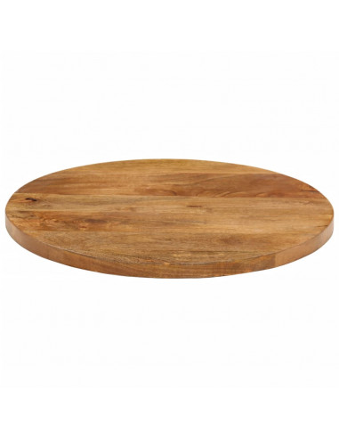 Piano per Tavolo Ø 60x3,8 cm Rotondo in Legno Massello di Mango