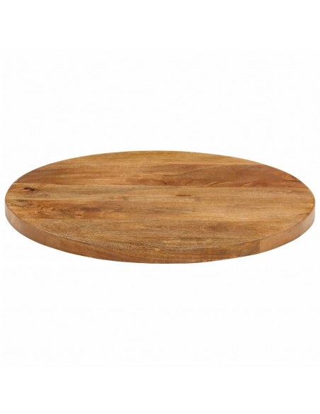 Piano per Tavolo Ø 60x3,8 cm Rotondo in Legno Massello di Mango
