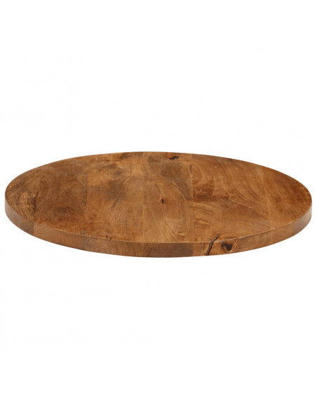 Piano per Tavolo Ø 60x3,8 cm Rotondo in Legno Massello di Mango