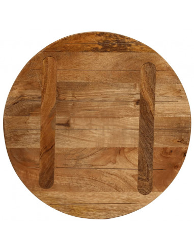 Piano per Tavolo Ø 60x3,8 cm Rotondo in Legno Massello di Mango