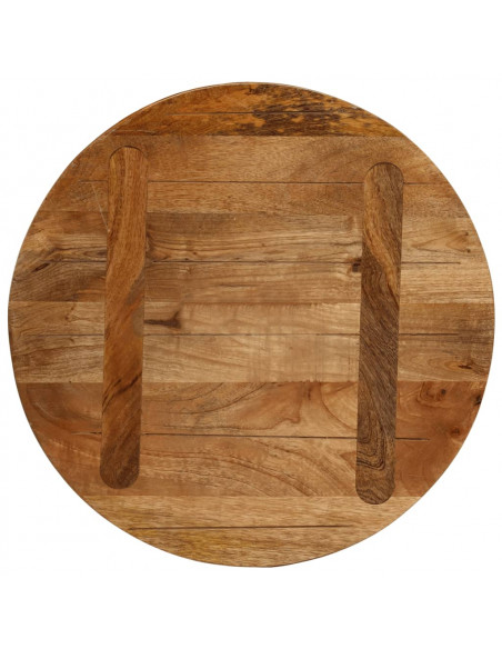 Piano per Tavolo Ø 60x3,8 cm Rotondo in Legno Massello di Mango