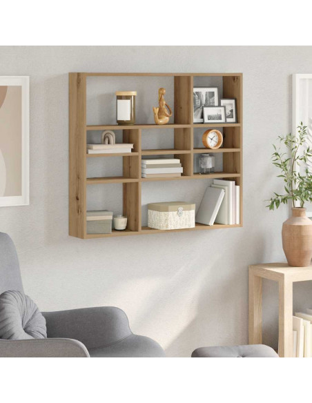 Scaffale a Parete Rovere Artigianale 90x16x78 cm Truciolato