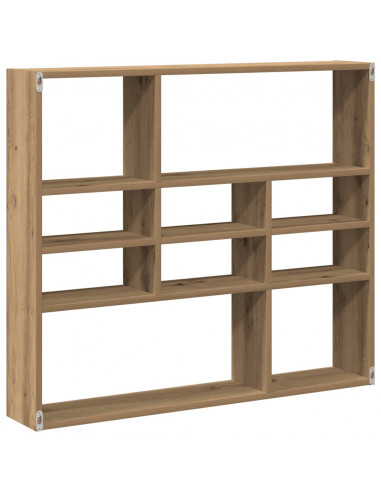 Scaffale a Parete Rovere Artigianale 90x16x78 cm Truciolato