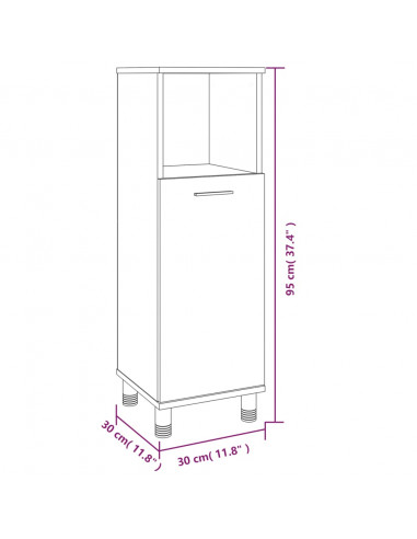 Set Mobili da Bagno 3 pz Grigio Sonoma in Legno Multistrato