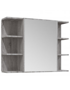 Set Mobili da Bagno 4 pz Grigio Sonoma in Legno Multistrato 2