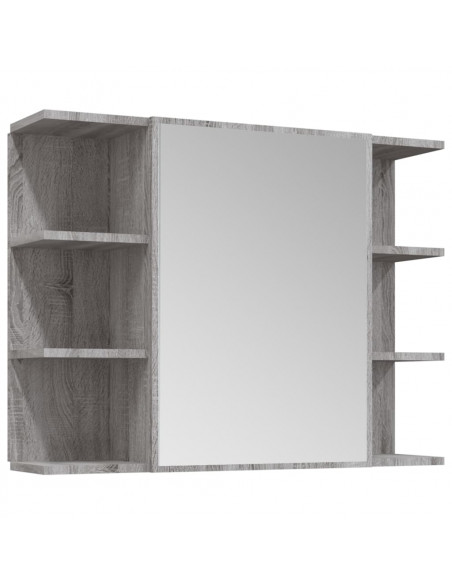 Set Mobili da Bagno 4 pz Grigio Sonoma in Legno Multistrato