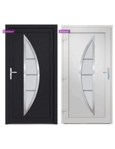 Porta Ingresso Antracite 98x200 cm in PVC