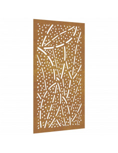Decorazione Muro da Giardino 105x55 cm Foglia Acciaio Corten